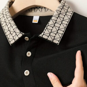 Printed Collar Polo T Shirt For Men's Colorful Slim Fit Short Sleeve Top
