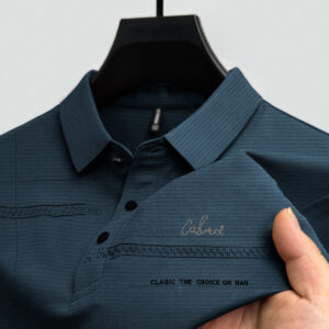 Men's Premium Textured Embroidered Polo T shirt