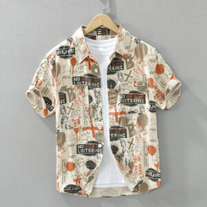 Men's Summer Loose Casual Designer Shirt - Short Sleeve