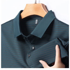 Striped short-sleeved high-quality casual Korean Polo T Shirt for men