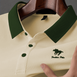 High Quality Embroidery Logo Men's Polo T Shirt Beige